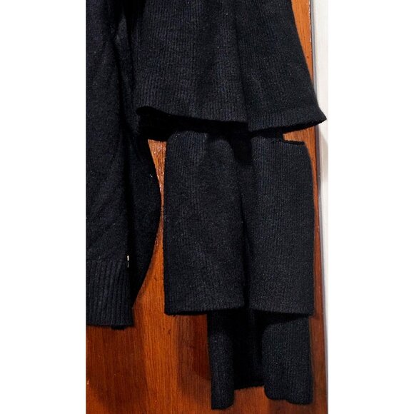 Black Ruffle Sleeve Knit Sweater By SMF Woman EUR XL (UK 16) - Picture 6 of 9